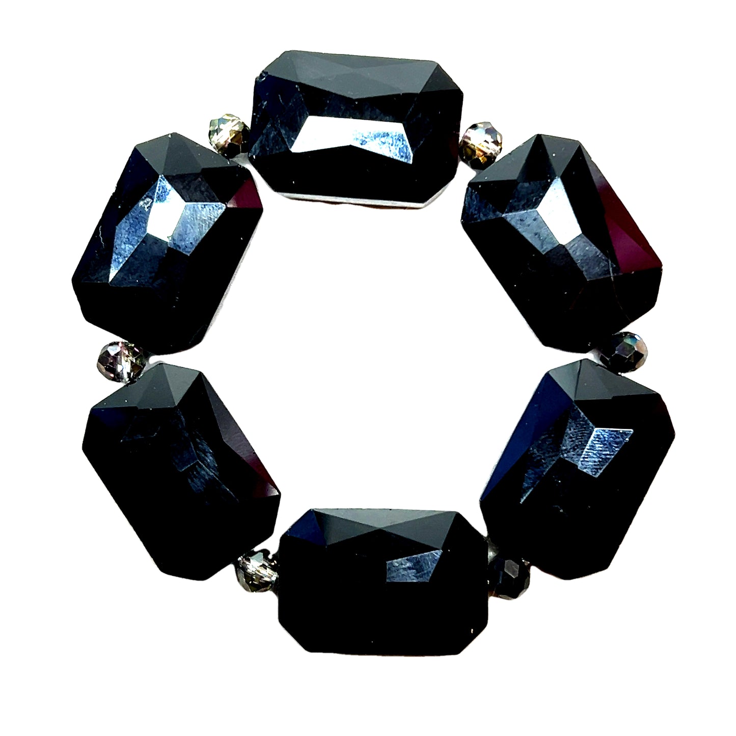 Black Rectangle Crystal Bracelet