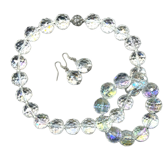 Iridescent 20mm Clear Crystal Sphere Set