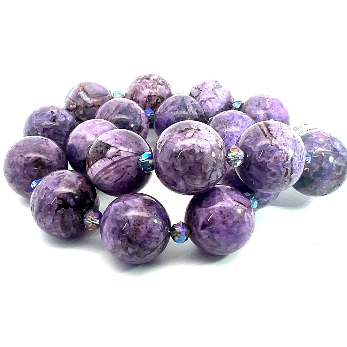 Purple Amethyst 20mm Gemstone Short Necklace