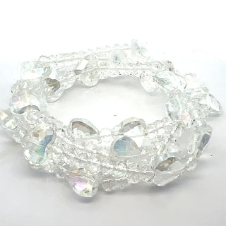 Crystal Hearts Long Necklace - Born To Glam