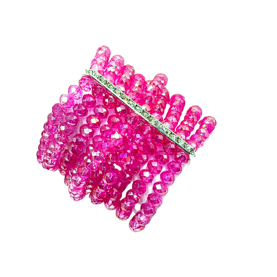 Hot Pink Statement Crystal Bracelet