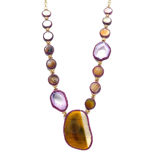 Stunning Multi Gemstone Necklace - Born To Glam