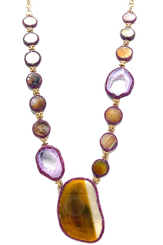Stunning Multi Gemstone Necklace - Born To Glam