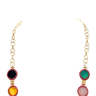 Style the Vibrant Multicolor Gemstone Necklace exclusively at Born To Glam