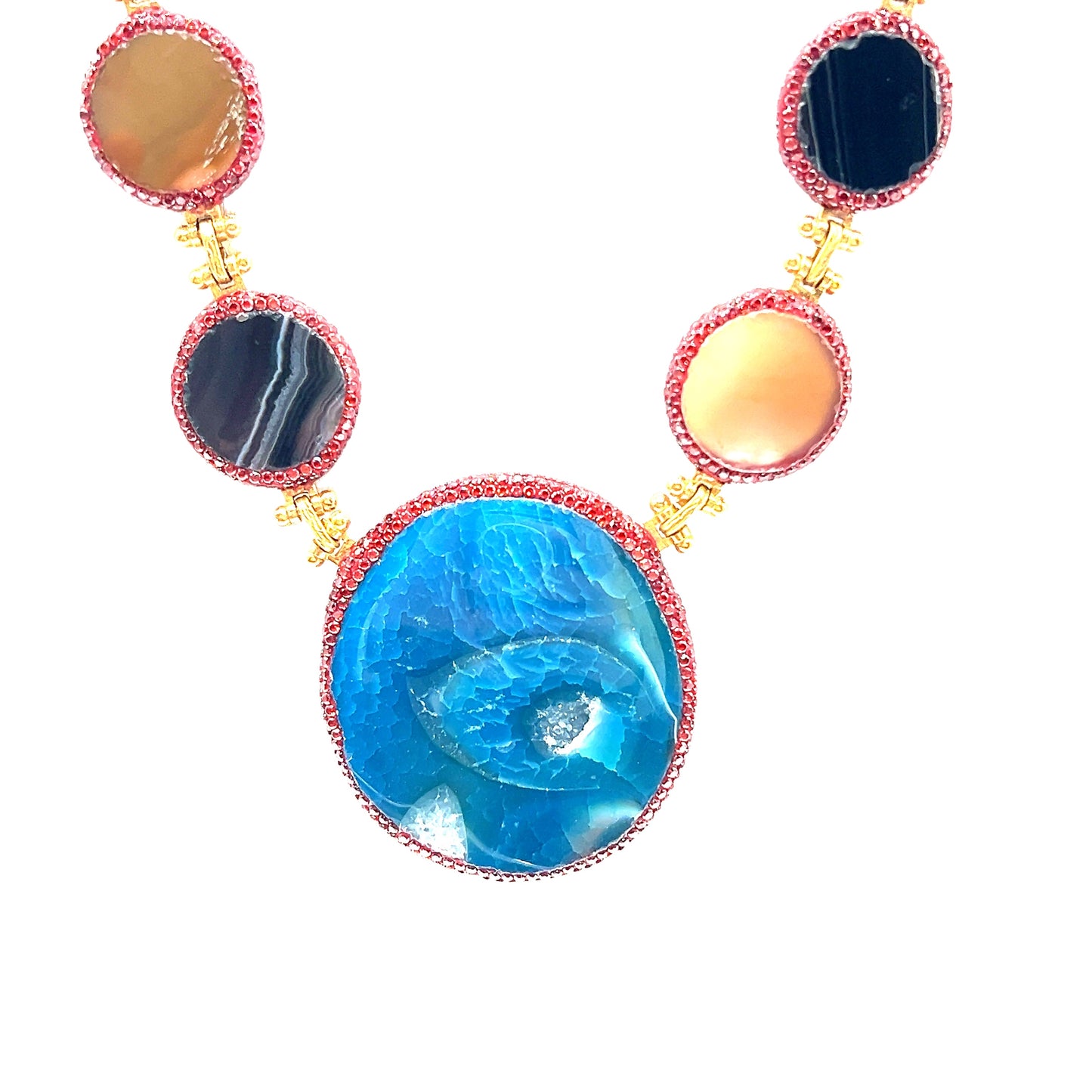 Vibrant Multicolor Gemstone Necklace - Born To Glam Born To Glam