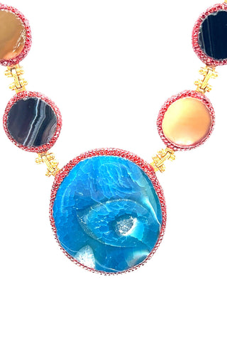 Style the Vibrant Multicolor Gemstone Necklace exclusively at Born To Glam