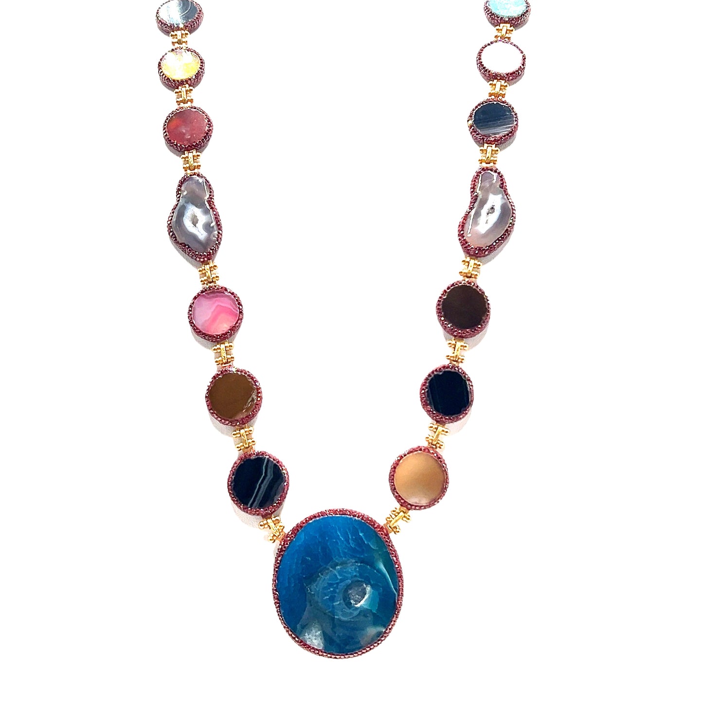 Vibrant Multicolor Gemstone Necklace - Born To Glam