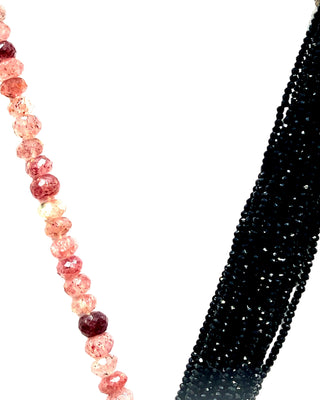 Statement Black Tassel & Gemstone Necklace - Born To Glam