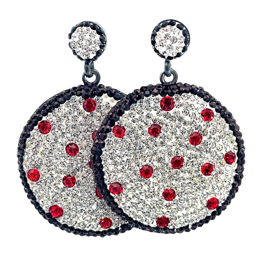 White & Red Crystal Statement Sterling Silver Earring - Born To Glam