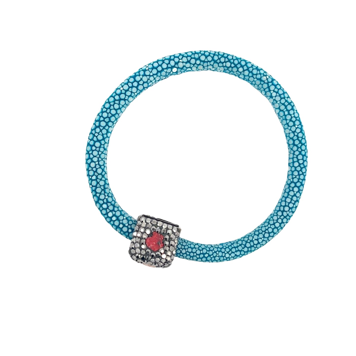 Turquoise Shagreen Crystal & Gemstone Bracelet - Born To Glam