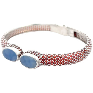 Red Crystal & Blue Gemstone Bracelet - Born To Glam