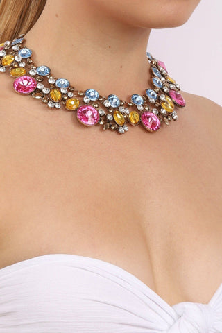Multi Color Statement Necklace - Born To Glam