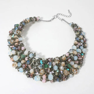 Wire Beaded Collar Necklace - Born To Glam