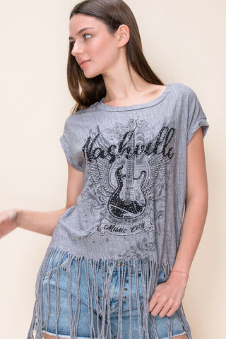 Charcoal top - Born To Glam