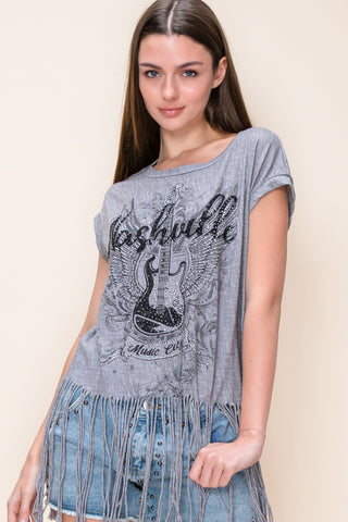 Charcoal top - Born To Glam