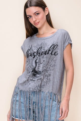 Charcoal top - Born To Glam