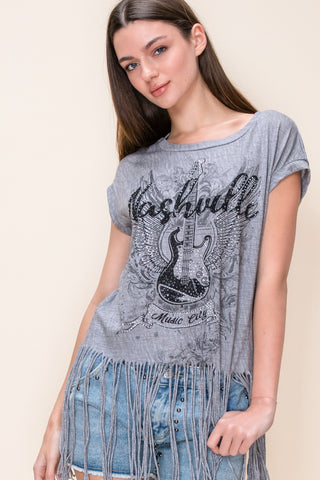 Charcoal top - Born To Glam