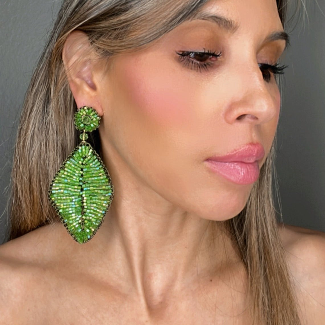 Meticulous Crystal Leaf Statement Earring - Born To Glam