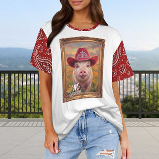 Queen Pig Bandana Graphic Tee