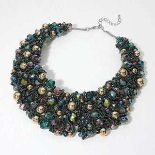 Wire Beaded Collar Necklace - Born To Glam