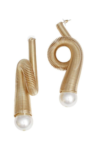 Large Gold Looped Pearl Earrings - Born To Glam