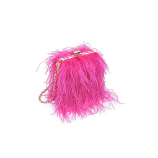 Feathered Flair Evening Bag Pink - Born To Glam