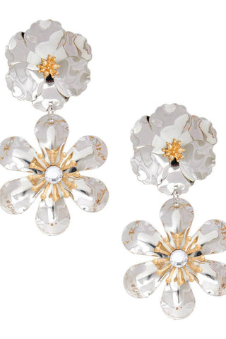 Silver 3D Flower Earrings for Women - Born To Glam