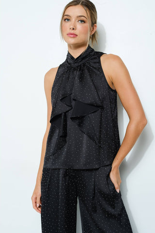 Black Rhinestone Embellished Top - Born To Glam