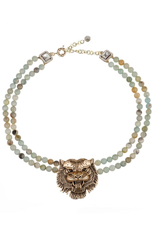 Amazonite Tiger Statement Beaded Necklace