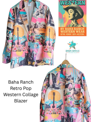Retro Pop Western Collage Blazer — Faire photo 10