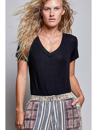 Black Signature Jersey Stone Washed Top duplicate