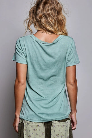 Teal Signature Jersey Stone Washed Top