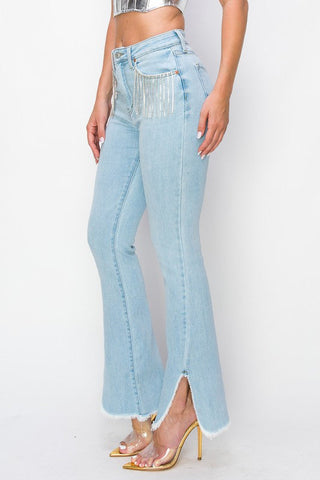 Adalynn Plus Crystal Embellished Bootcut Jeans - view 5