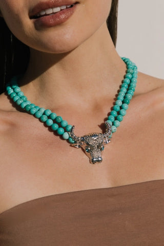 Tara Turquoise Beaded Statement Necklace
