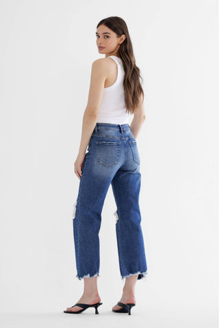 Mica Denim 90's Vintage Crop Flare - Born To Glam