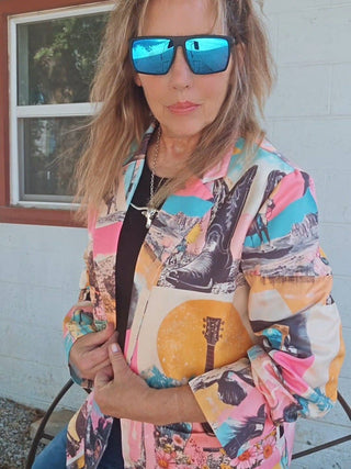 Retro Pop Western Collage Blazer — Faire photo 1