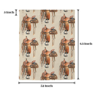 Baha Ranch Saddle Print Window Curtain Drapes 52"x63" Made in America - Born To Glam