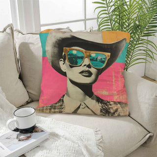 Retro Cowgirl Pop Art Pillow Case - Born To Glam