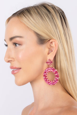 Stephanie Hot Pink Statement Earring - Born To Glam