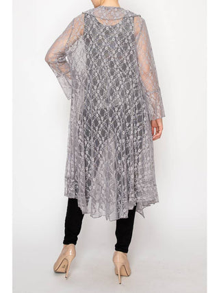 Silver Lace Ruffle Sparkle Duster - Born To Glam