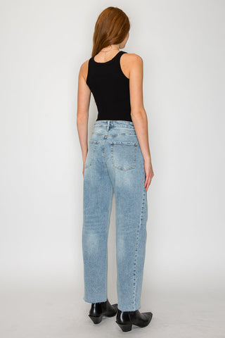 Harlow Light Wash High Rise Barrel Jeans - view 7