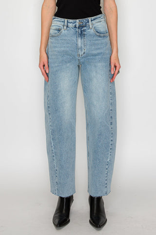Harlow Light Wash High Rise Barrel Jeans - view 2