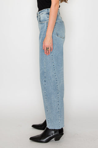 Harlow Light Wash High Rise Barrel Jeans - view 3