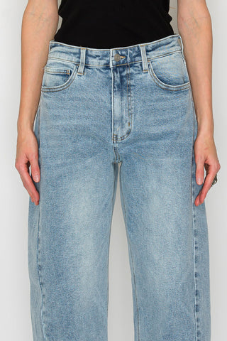 Harlow Light Wash High Rise Barrel Jeans - view 8