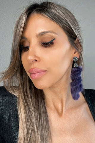 Fur Swirl Crystal Drop Earrings - Born To Glam