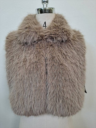 Mocha Brown Cropped Faux Fur Vest