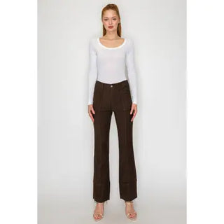 Chocolate High Rise Bootcut Jeans