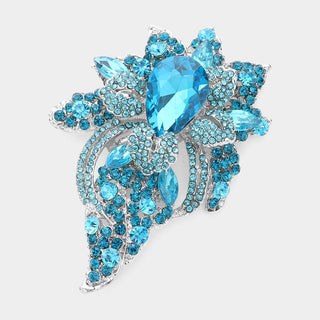 Floral Crystal Pave Bouquet Brooch / Pendant - Born To Glam