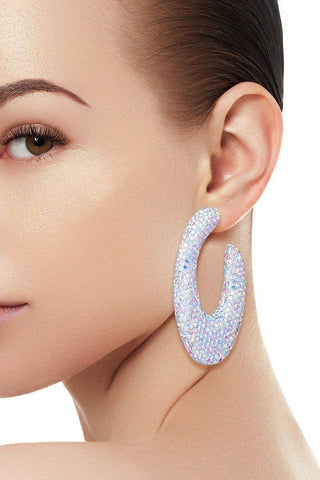 Iridescent Open Hoop Earrings - Born To Glam