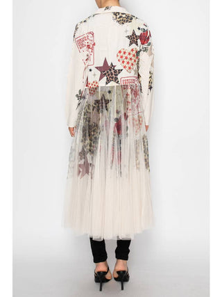 Star Rose Tulle Cardigan Blazer - Born To Glam